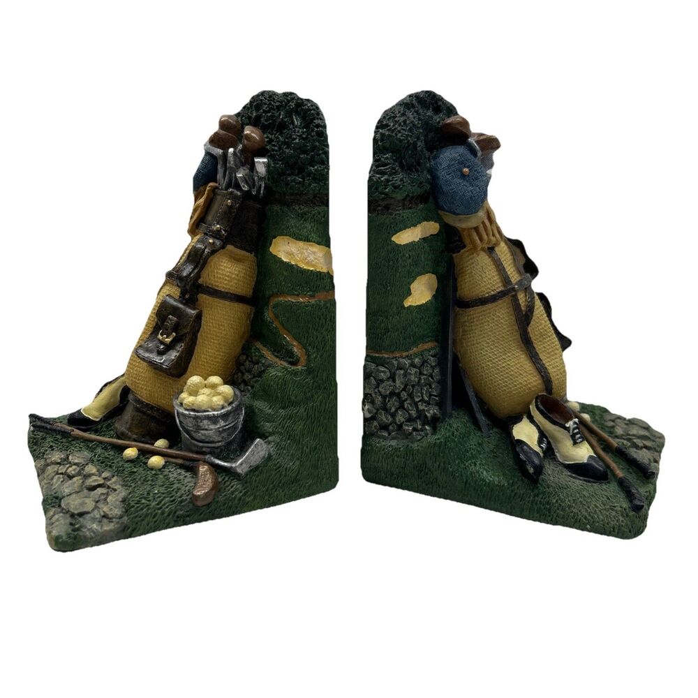 Vintage Golf Themed Bookends‎ Be-232 Figi Graphics